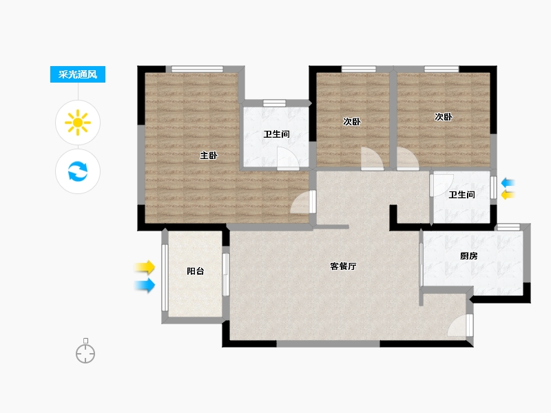 河南省-洛阳市-洛阳府-109.00-户型库-采光通风