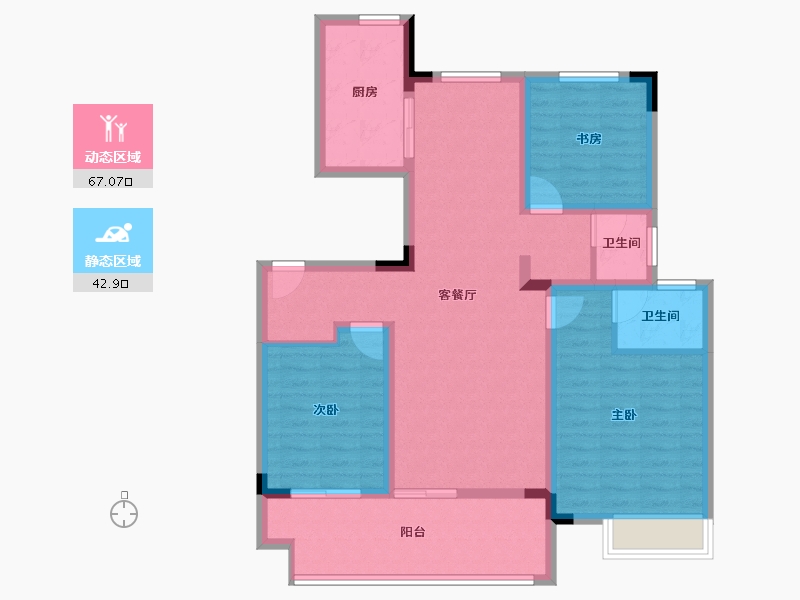 江苏省-淮安市-安东院子-97.96-户型库-动静分区