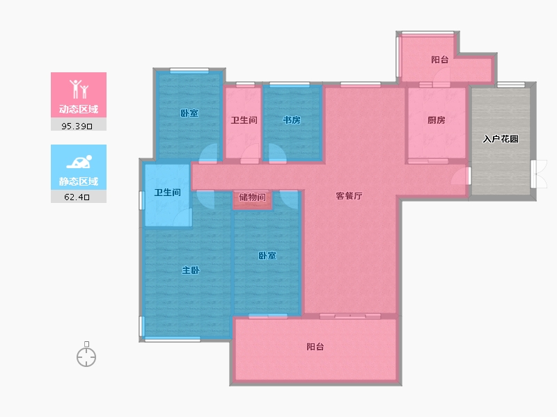 湖南省-株洲市-星合湘水湾-155.10-户型库-动静分区