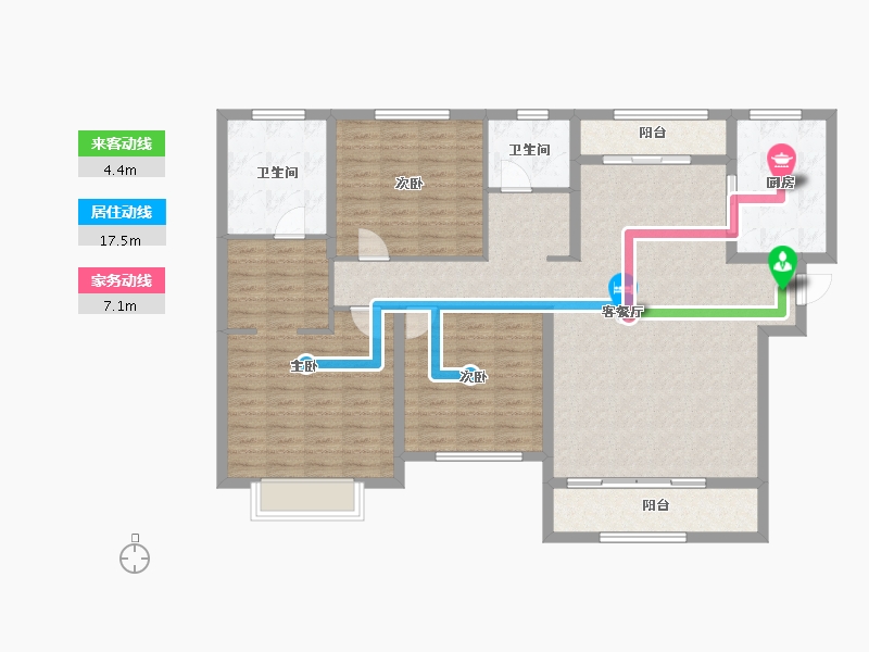 陕西省-宝鸡市-世纪景元东区-129.12-户型库-动静线