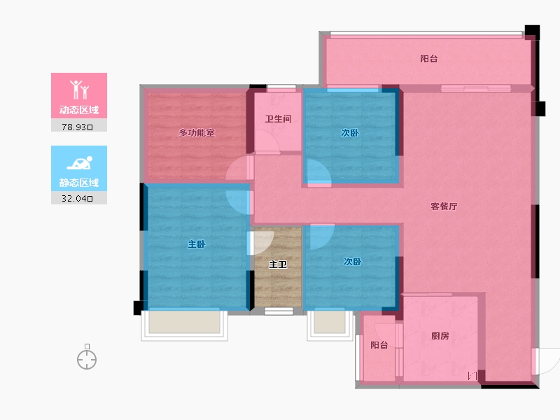 贵州省-毕节市-国林春天三期金尊府-102.72-户型库-动静分区