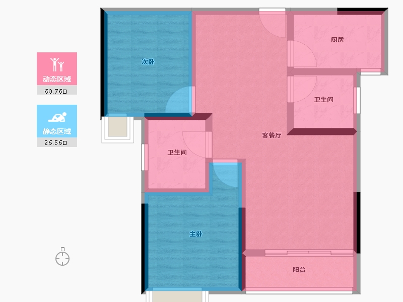 湖北省-黄冈市-皇家御府-77.61-户型库-动静分区