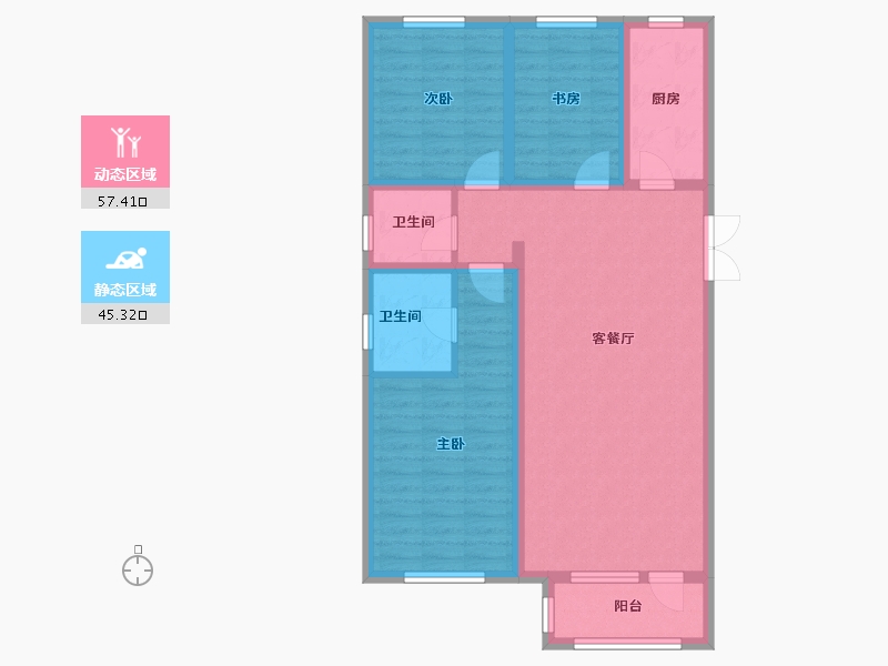 河北省-廊坊市-上邦壹號院-91.54-户型库-动静分区