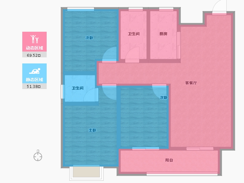 河南省-鹤壁市-建业龙门·柒号院-108.01-户型库-动静分区