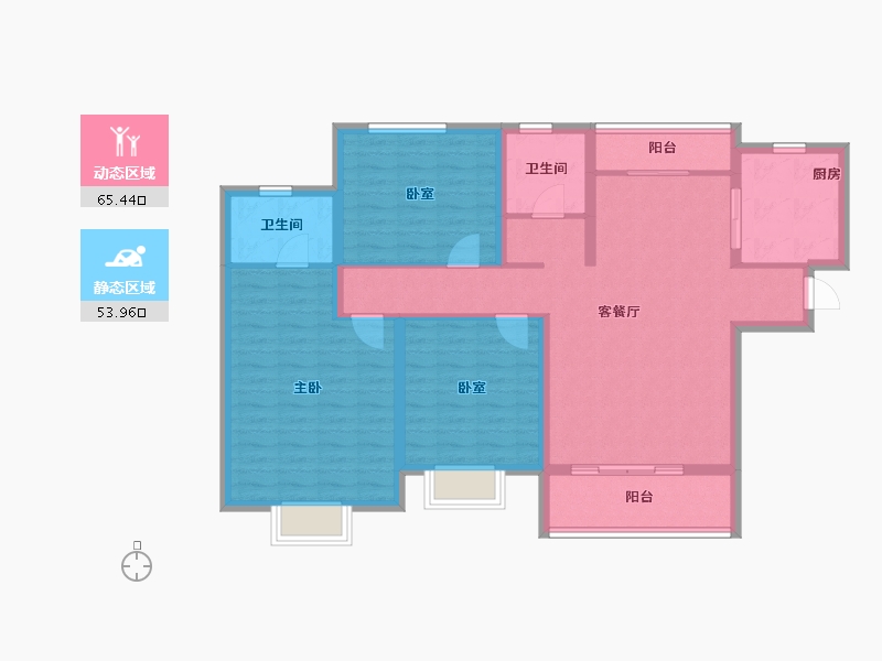 河南省-开封市-兰考时代广场-107.20-户型库-动静分区