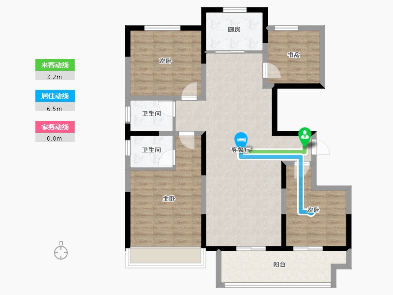 河南省-安阳市-滑县正德玖號院-105.60-户型库-动静线