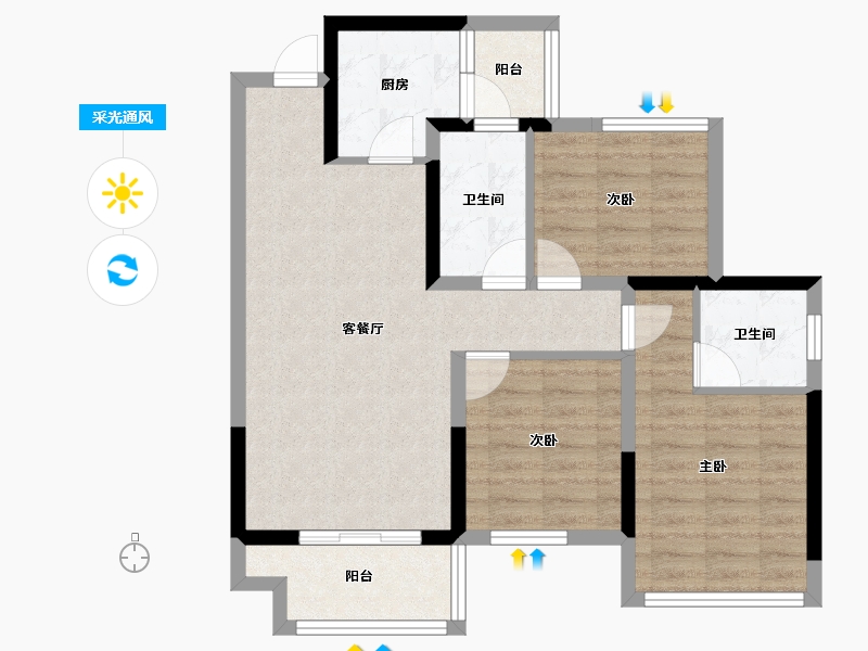 四川省-达州市-达州绿地城-76.78-户型库-采光通风