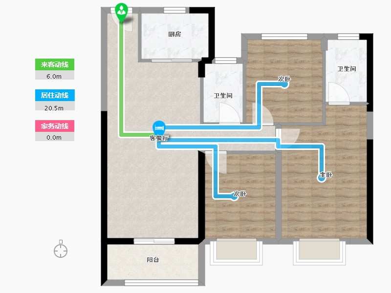 湖北省-鄂州市-合景梧桐四季-87.00-户型库-动静线