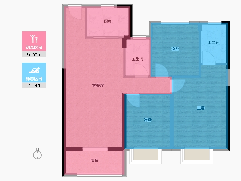 湖北省-鄂州市-合景梧桐四季-87.00-户型库-动静分区