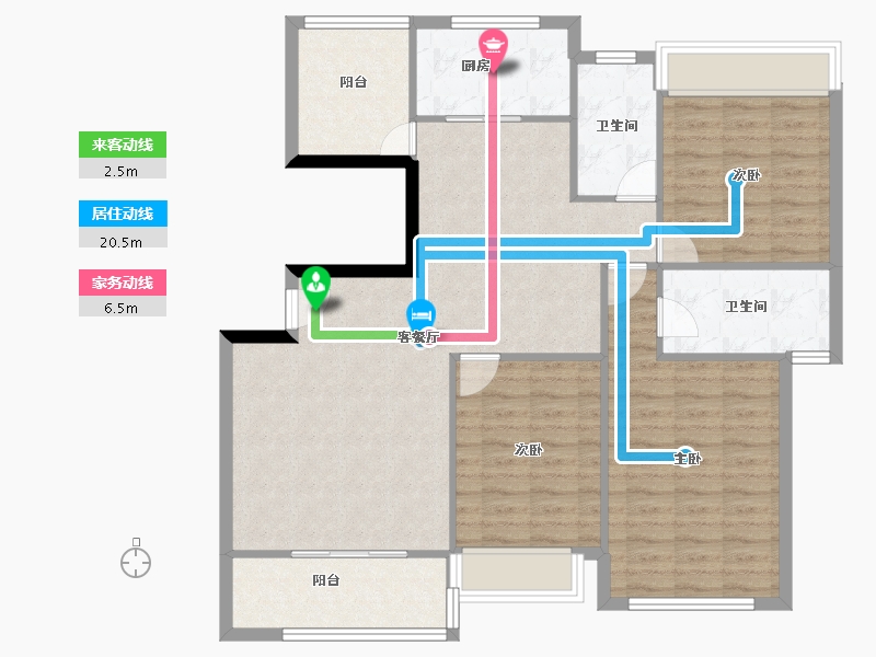 贵州省-毕节市-万晟阳光城-105.24-户型库-动静线