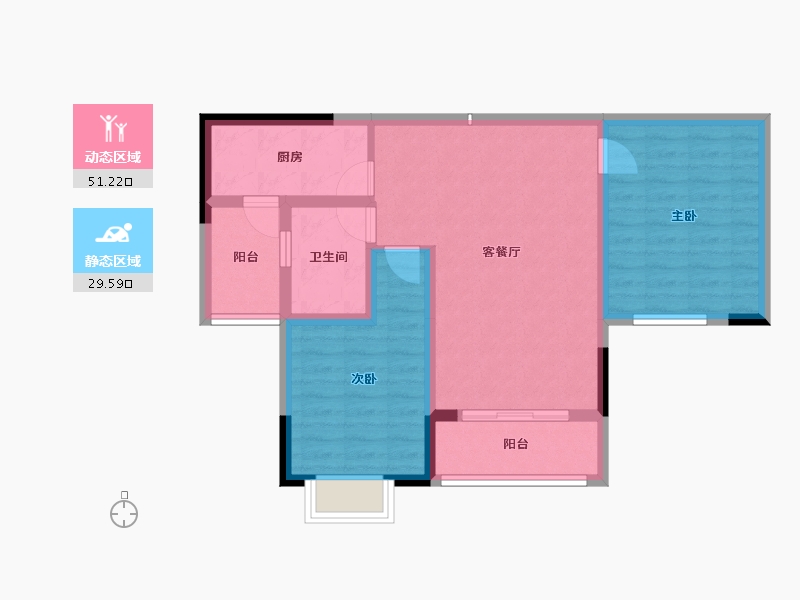 湖北省-鄂州市-恒大首府-71.76-户型库-动静分区