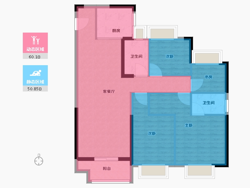 湖北省-鄂州市-合景梧桐四季-100.01-户型库-动静分区