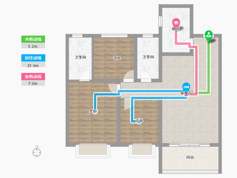 河北省-衡水市-泰达铂瑞府-94.41-户型库-动静线