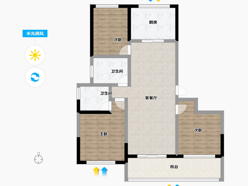 河南省-开封市-开封玉园-105.14-户型库-采光通风