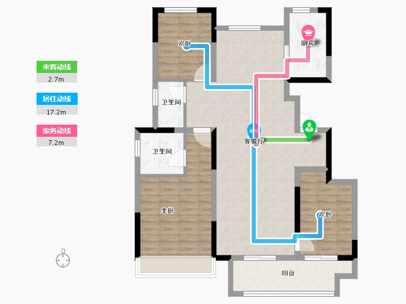 河南省-安阳市-滑县正商兰庭华府-103.00-户型库-动静线