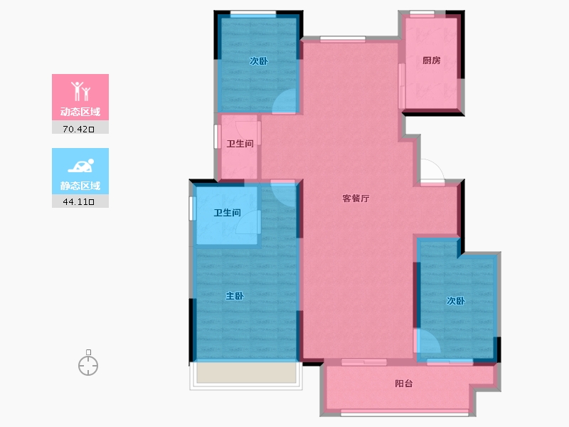 河南省-安阳市-滑县正商兰庭华府-103.00-户型库-动静分区