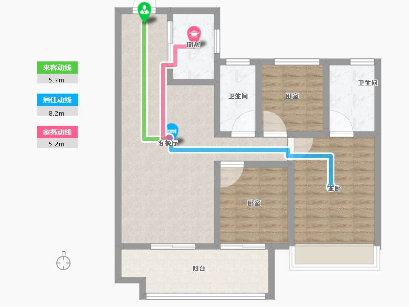 河南省-鹤壁市-建业·泰和府-88.81-户型库-动静线