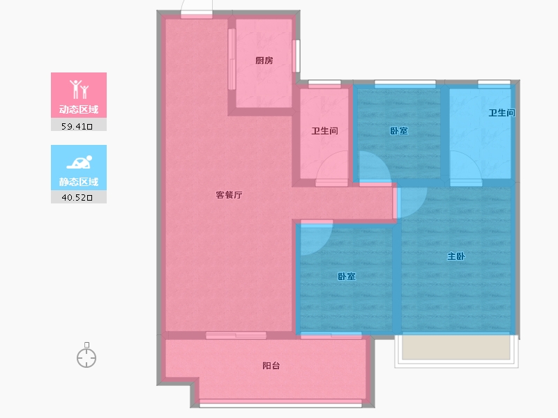 河南省-鹤壁市-建业·泰和府-88.81-户型库-动静分区