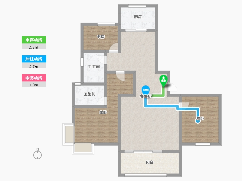 陕西省-宝鸡市-华厦中央公园-110.42-户型库-动静线