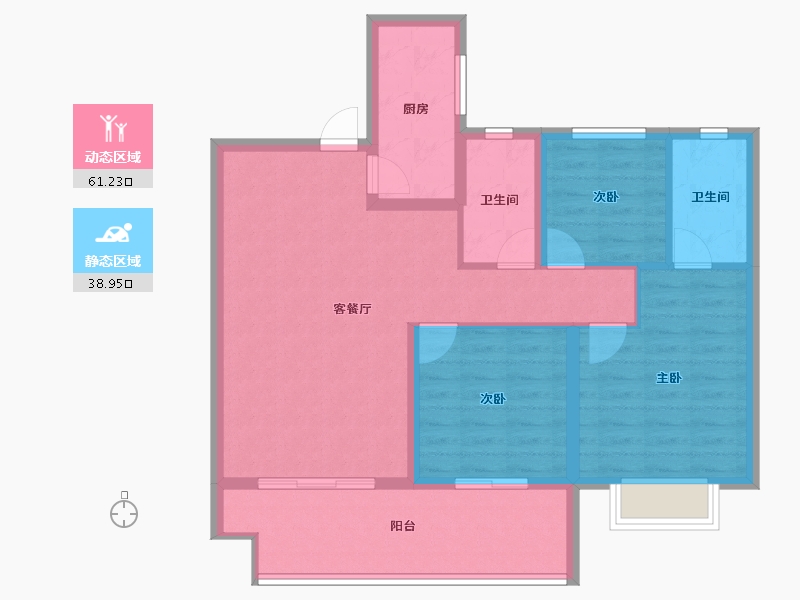 江苏省-淮安市-建华观园6期-89.86-户型库-动静分区