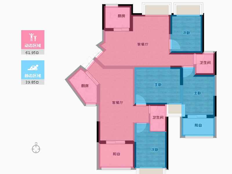 湖北省-鄂州市-御水天城-88.51-户型库-动静分区