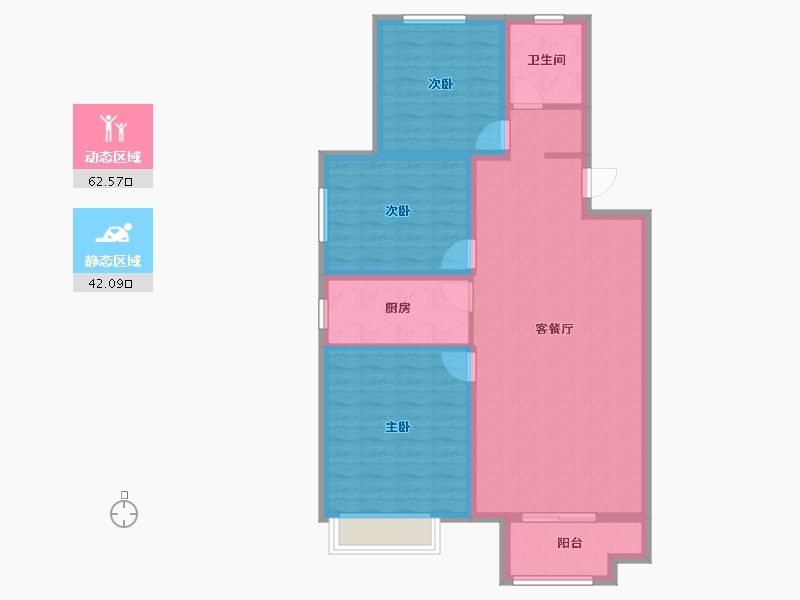 河北省-衡水市-泰达铂瑞府-94.40-户型库-动静分区