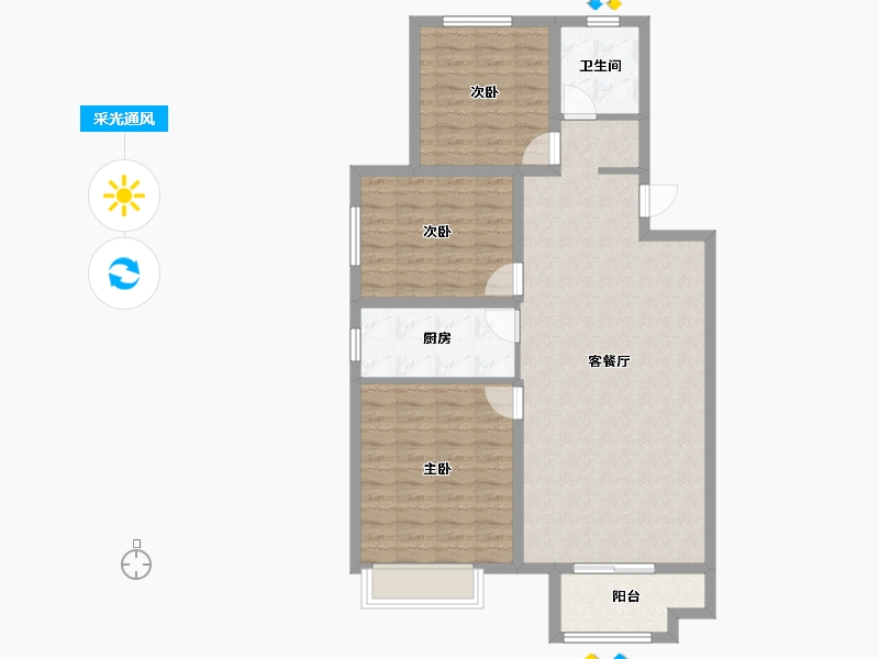 河北省-衡水市-泰达铂瑞府-94.40-户型库-采光通风