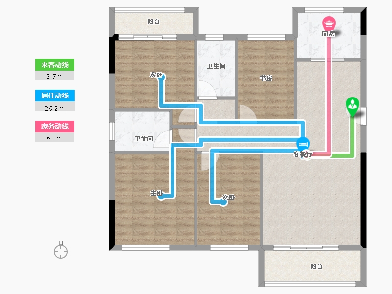 贵州省-毕节市-万晟阳光城-108.16-户型库-动静线