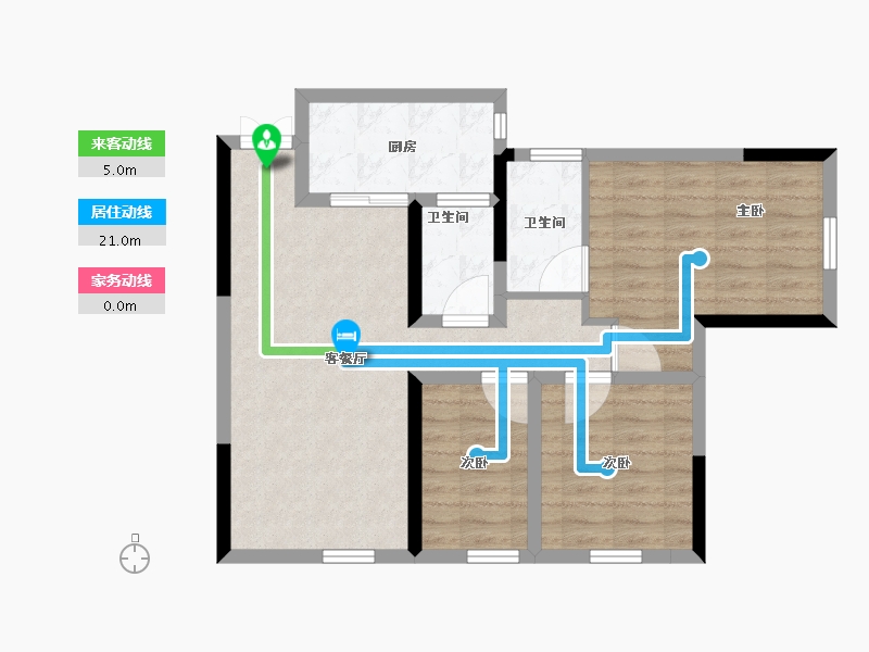 四川省-巴中市-云城书香美邸-72.33-户型库-动静线