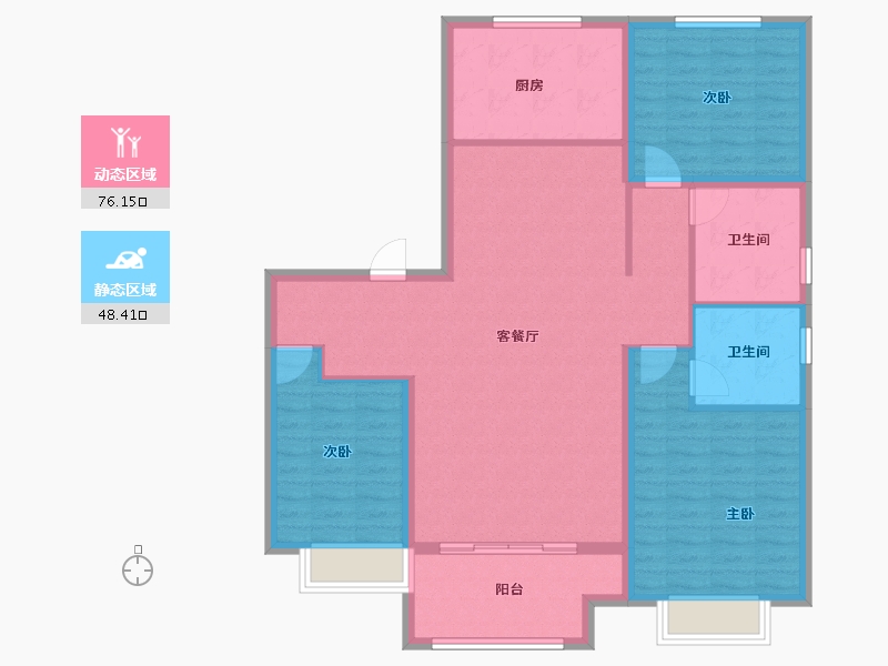 河北省-衡水市-泰达铂瑞府-112.80-户型库-动静分区