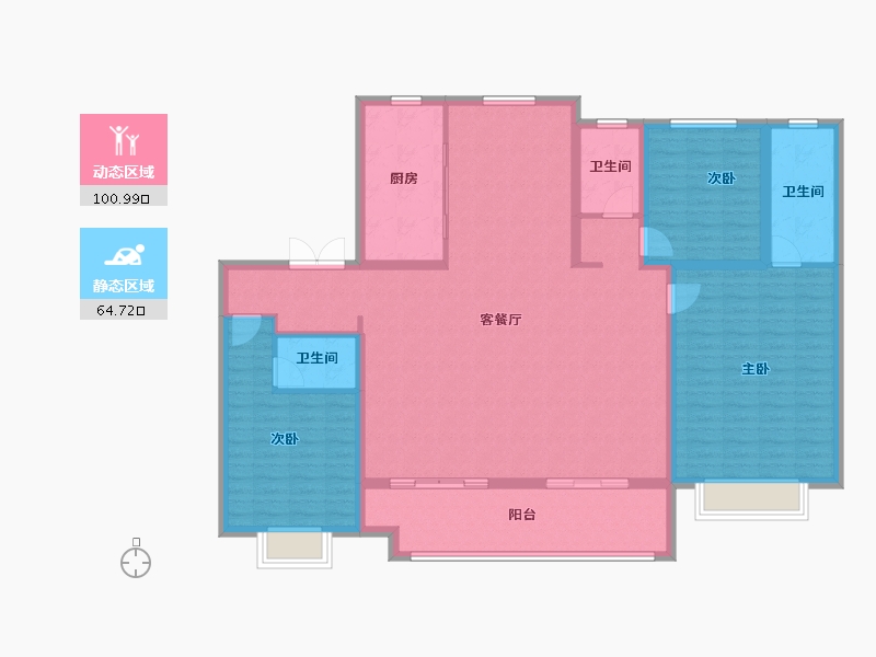 河北省-衡水市-泰达铂瑞府-151.21-户型库-动静分区