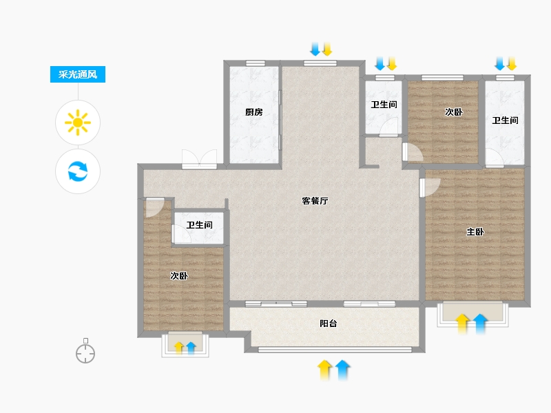 河北省-衡水市-泰达铂瑞府-151.21-户型库-采光通风