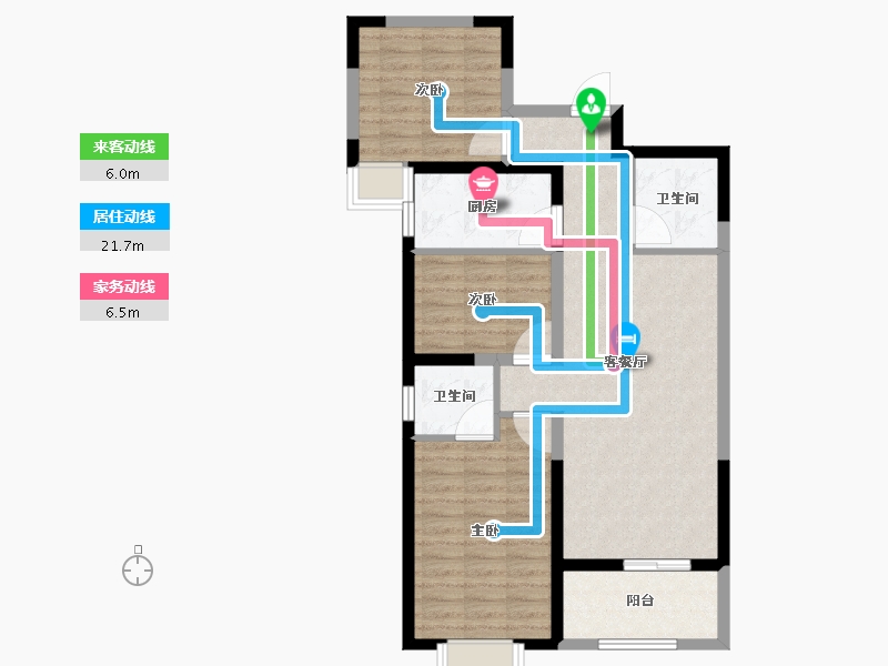 陕西省-宝鸡市-江河·凯旋城-83.80-户型库-动静线