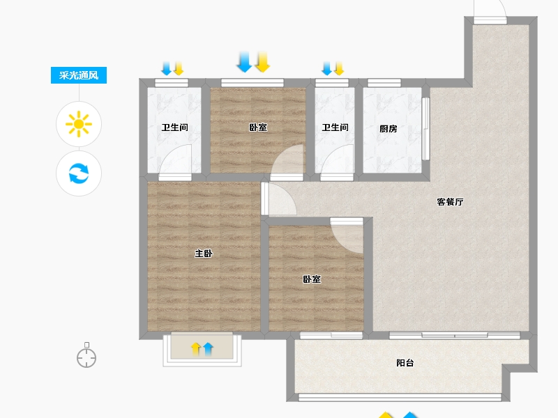 河南省-鹤壁市-建业·泰和府-100.01-户型库-采光通风