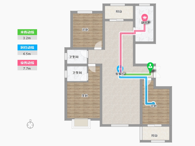 河南省-安阳市-丽景天城-104.00-户型库-动静线