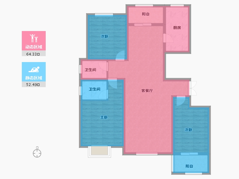 河南省-安阳市-丽景天城-104.00-户型库-动静分区