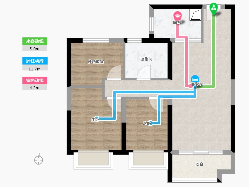 河北省-唐山市-碧桂园凤凰星宸-70.00-户型库-动静线