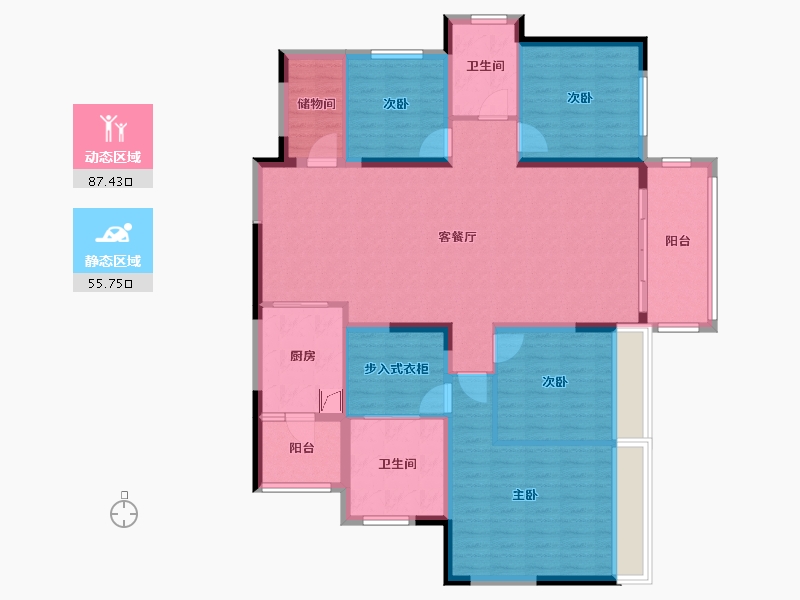 江苏省-南京市-宝能·滨江府-165.00-户型库-动静分区