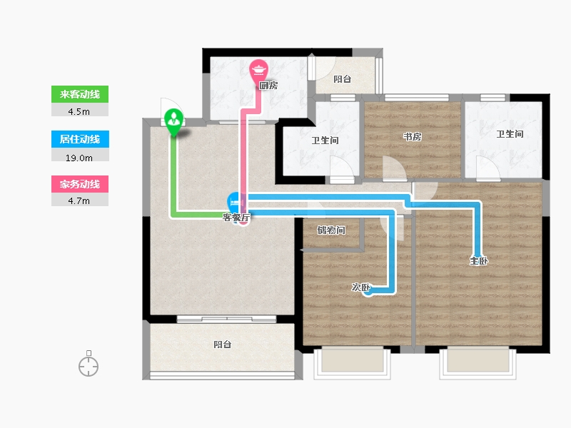 湖北省-鄂州市-恒大首府-103.91-户型库-动静线