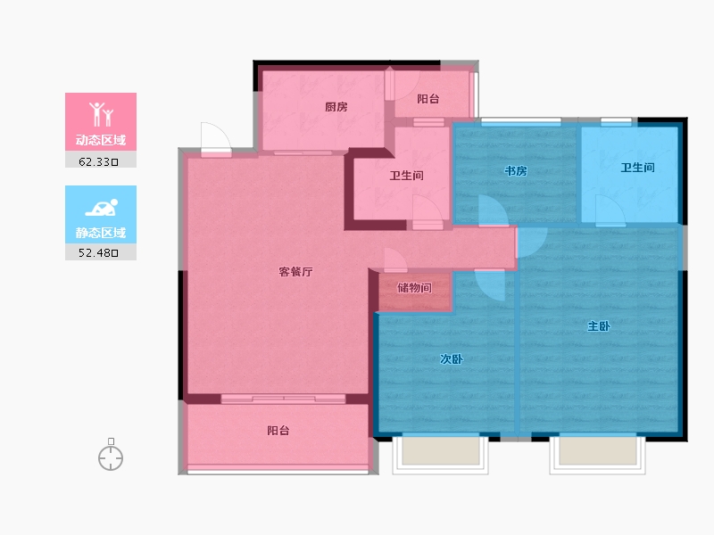 湖北省-鄂州市-恒大首府-103.91-户型库-动静分区