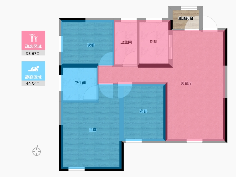 四川省-巴中市-云城书香美邸-72.39-户型库-动静分区