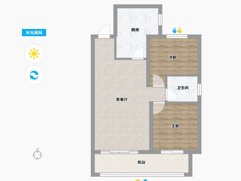 河北省-衡水市-太和新都会-63.04-户型库-采光通风