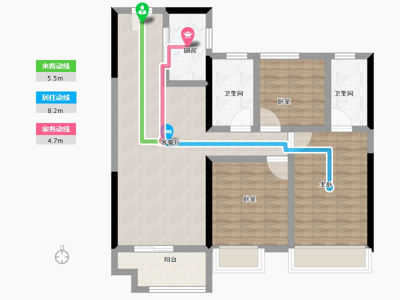 湖北省-黄冈市-孔雀城十里湖光-80.00-户型库-动静线