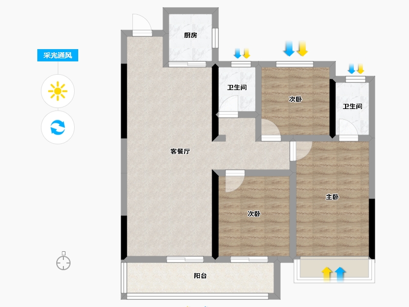 湖北省-黄冈市-和·悦府-83.01-户型库-采光通风