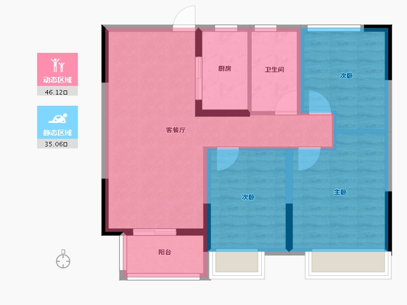 河北省-沧州市-中梁观沧海-72.31-户型库-动静分区