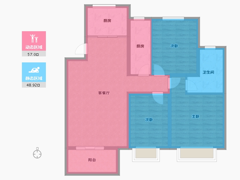 河北省-衡水市-恒茂城江南御府-95.01-户型库-动静分区