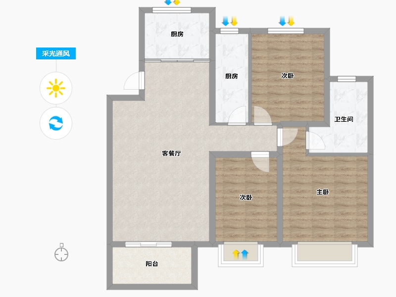 河北省-衡水市-恒茂城江南御府-95.01-户型库-采光通风