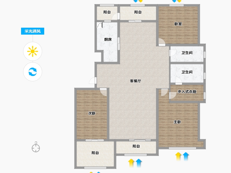 山东省-潍坊市-凤栖台-204.53-户型库-采光通风