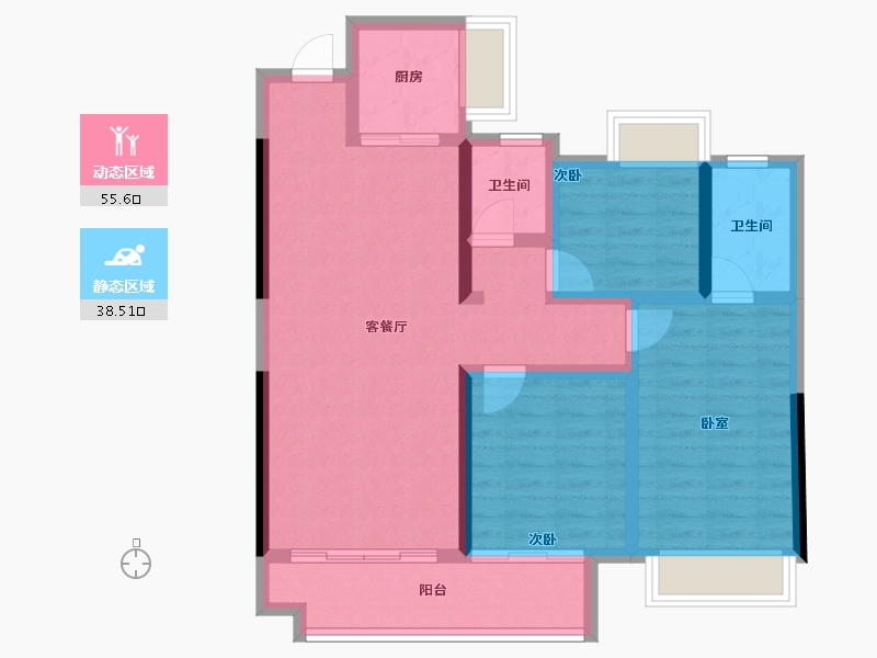 湖北省-黄冈市-和·悦府-83.45-户型库-动静分区