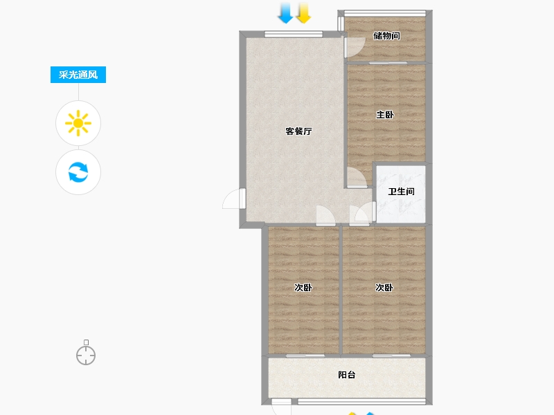 河北省-石家庄市-众馨家园-99.00-户型库-采光通风